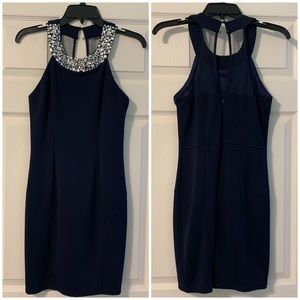 Windsor Navy Rhinestone Dress